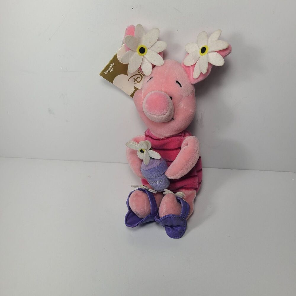 Disney Bean Bag Plush - FLOWER POWER PIGLET Winnie the Pooh 8 inch - Picture 1 of 5